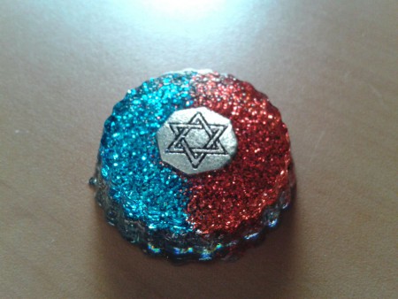 Orgonita para llevar azul y roja